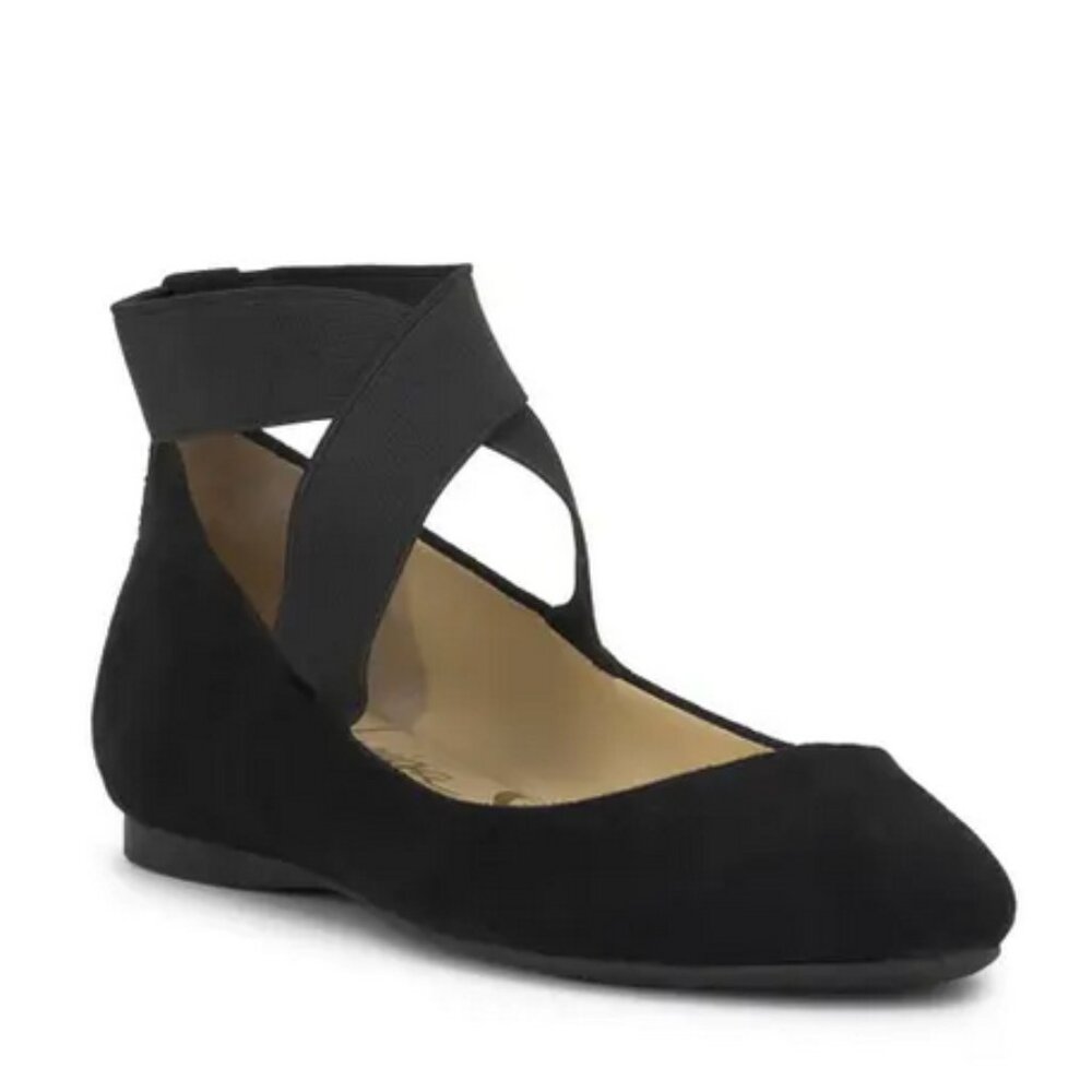 JESSICA SIMPSON Black Suede Ballets Flats